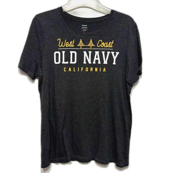 Old Navy Shirt Relaxed Short Sleeve Graphic Tee Gray West Coast Women sz Medium - Picture 1 of 6